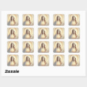 Moeder Maria in zachte witte tinten Vierkante Sticker (Vel)