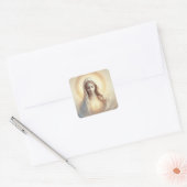 Moeder Maria in zachte witte tinten Vierkante Sticker (Envelop)