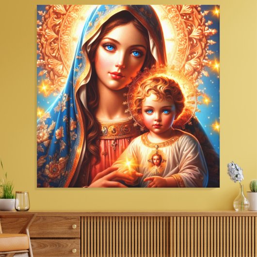 Moeder Maria & Jesus Canvas Afbeelding (Insitu (Woonkamer))
