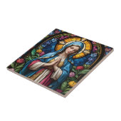 Moeder Maria Kleurrijk Glas in lood Maagd Maria Tegeltje (Zijkant)