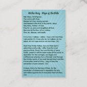 Moeder Maria - Maagd van het Wereldbol Visitekaartje (Achterkant)