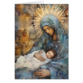 Moeder Maria met Baby Jesus Kerst Kaart (Voorkant)