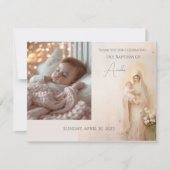 Moeder Maria met de doop van Baby Bedankkaart (Voorkant)