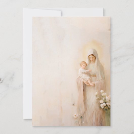Moeder Maria met de doop van Baby Kaart (Achterkant)