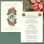 Moeder Maria Poinsettia Katholiek Gebed Feestdagenkaart<br><div class="desc">Breng de gratie en rust van het kerstseizoen naar uw dierbaren met deze prachtig ontworpen platte kaart met een klassiek afbeelding van Onze-Lieve-Vrouw van Genade. Op de voorzijde van de kaart staat een ontroerende boodschap: "Zoals Maria de genade van God ontving, mogen wij ook deze Kerstmis Zijn genade ontvangen en...</div>