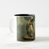 Moeder Maria Treading Op De Slang 2-Tone Mok (Voorkant links)