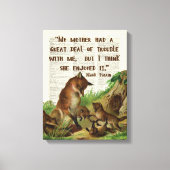 Moeder Mark Twain Fox Art Antiek Dictionary Pages Canvas Afdruk (Voorkant)