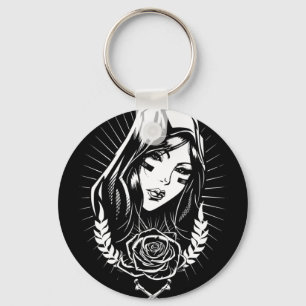 Moeder Mary Chicano Art Sleutelhanger