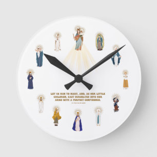 Moeder Mary Clock Ronde Klok