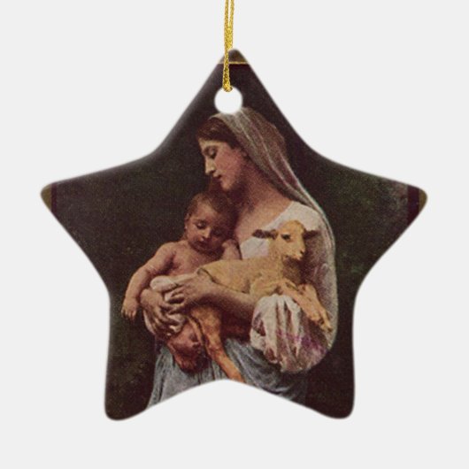  moeder Mary en Baby Jesus Keramisch Ornament (Voorkant)