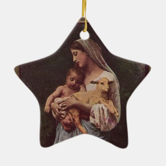  moeder Mary en Baby Jesus Keramisch Ornament (Achterkant)