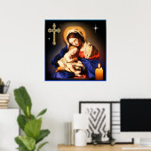 Moeder Mary en Baby Jesus Poster (Thuiskantoor)