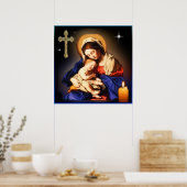 Moeder Mary en Baby Jesus Poster (Keuken)