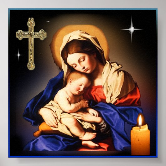 Moeder Mary en Baby Jesus Poster (Voorkant)