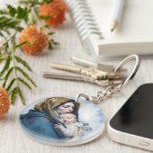 Moeder Mary en Baby Jesus Sleutelhanger (Voorkant Rechts)