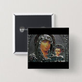 Moeder Mary en Baby Jesus Vierkante Button 5,1 Cm (Voorkant /achterkant)