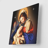 Moeder Mary en Jezus Vierkante Klok (Hoek)