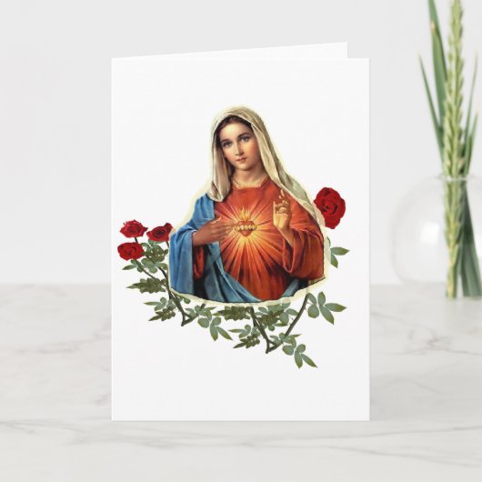Moeder Mary Feestdagen Kaart (Voorkant)