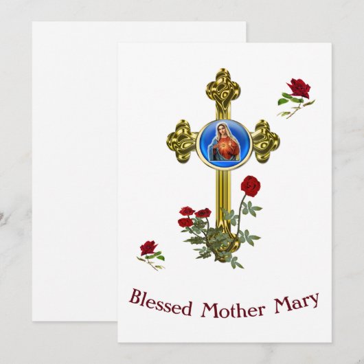 Moeder Mary Feestdagenkaart (Voorkant / Achterkant)