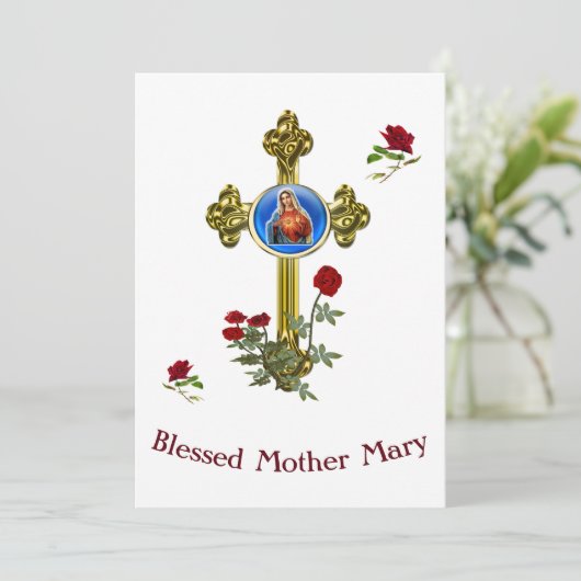 Moeder Mary Feestdagenkaart (Staand voorkant)