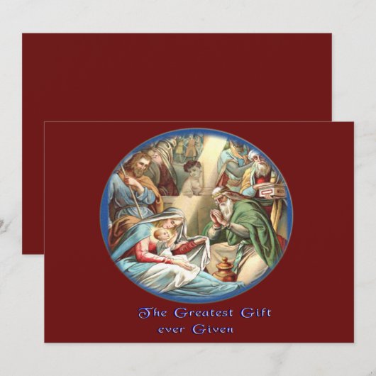 moeder Mary Feestdagenkaart (Voorkant / Achterkant)