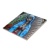 Moeder Mary Folk Art Style Tegeltje (Zijkant)