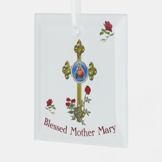 Moeder Mary Glas Ornament (Voorkant links)