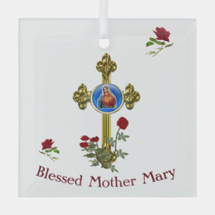 Moeder Mary Glas Ornament