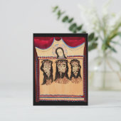 Moeder Mary Jezus Christus Thorn Kroonkunst Schild Briefkaart (Staand voorkant)