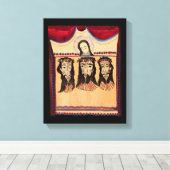 Moeder Mary Jezus Christus Thorn Kroonkunst Schild Canvas Afdruk (Insitu (Houten vloer))