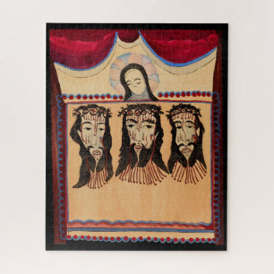 Moeder Mary Jezus Christus Thorn Kroonkunst Schild Legpuzzel