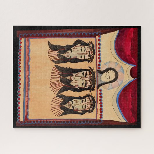 Moeder Mary Jezus Christus Thorn Kroonkunst Schild Legpuzzel (Horizontaal)