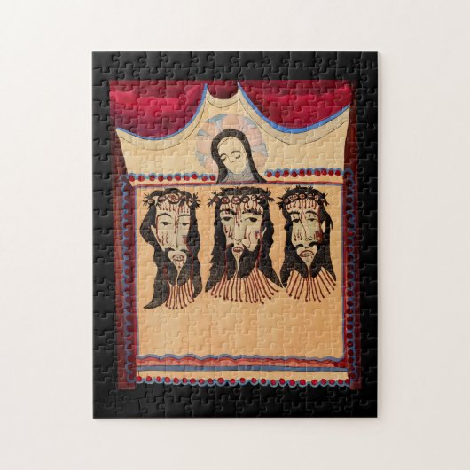 Moeder Mary Jezus Christus Thorn Kroonkunst Schild Legpuzzel (Verticaal)