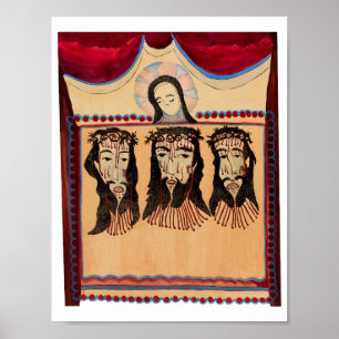 Moeder Mary Jezus Christus Thorn Kroonkunst Schild Poster