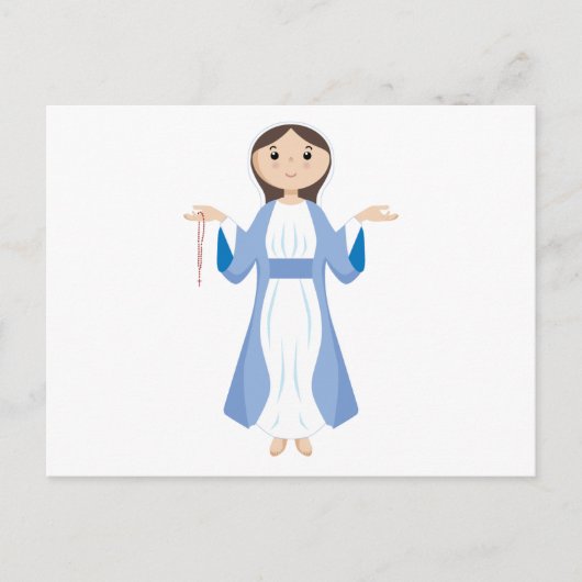 Moeder Mary met Rosary Briefkaart (Voorkant)