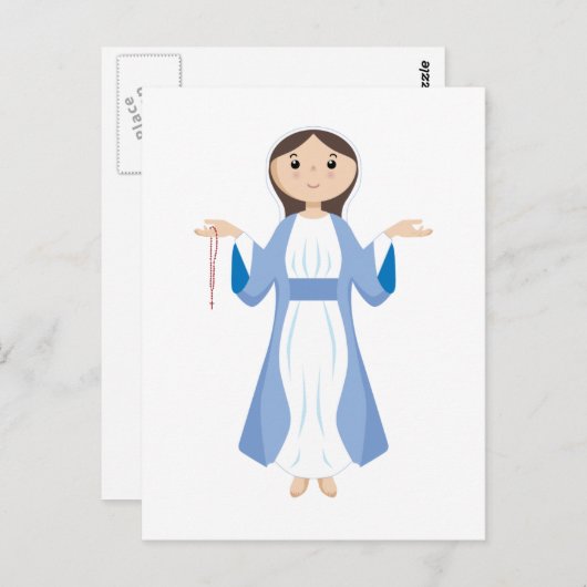 Moeder Mary met Rosary Briefkaart (Voorkant / Achterkant)