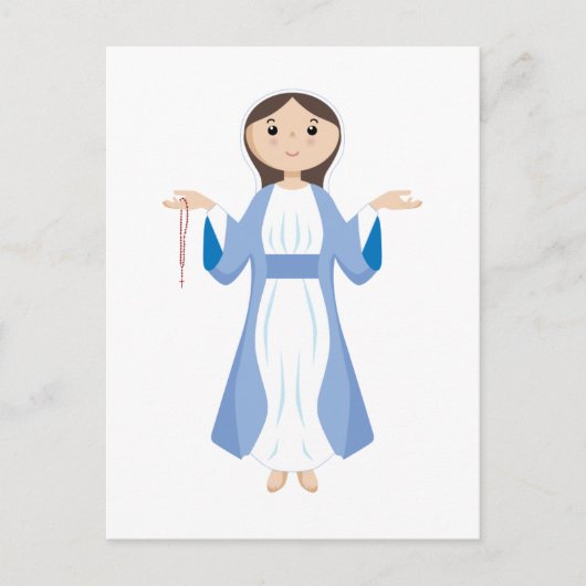 Moeder Mary met Rosary Briefkaart (Voorkant)