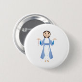 Moeder Mary met Rosary Ronde Button 5,7 Cm (Voorkant /achterkant)