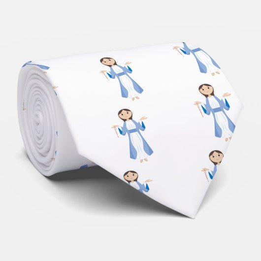 Moeder Mary met Rosary Stropdas (Opgerold)