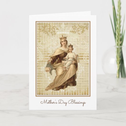  moeder Mary Mount Carmel Kaart (Voorkant)