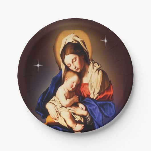 moeder Mary Papieren Bordje (Voorkant)