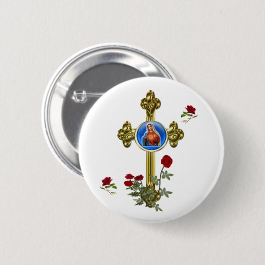 Moeder Mary Ronde Button 5,7 Cm (Voorkant /achterkant)