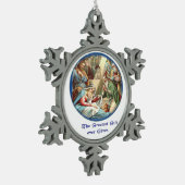 moeder Mary Tin Sneeuwvlok Ornament (Links)