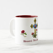 Moeder Mary Tweekleurige Koffiemok (Voorkant links)