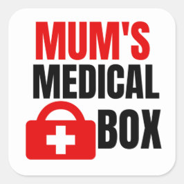 Moeder medisch pakket vierkante sticker
