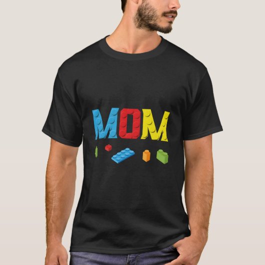 Moeder Meester Bouwer Bouwstenen Blokken Familie S T-shirt (Voorkant)