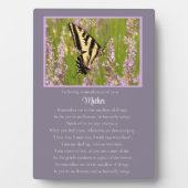 Moeder Memorial met Butterfly en Spiritueel gedich Fotoplaat (voorkant)