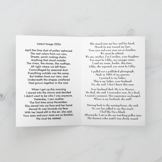 Moeder met Alzheimer Kaart (Binnen)