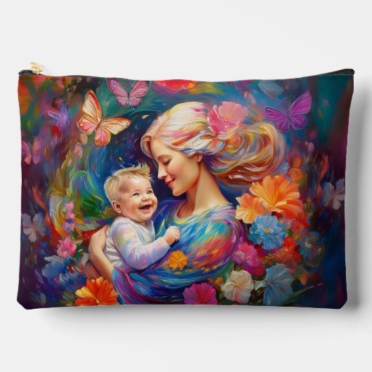 Moeder met Baby Boy Kleurrijke Schilderij Etui (Voorkant)