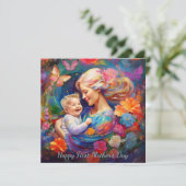Moeder met baby jongen eerste Moederdag Kaart (Staand voorkant)